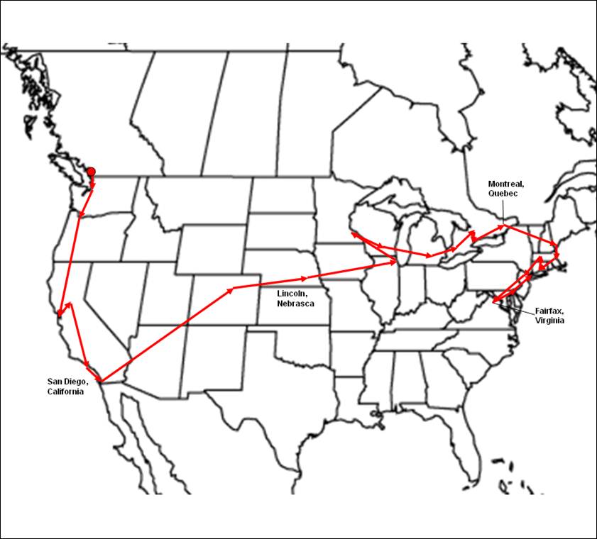 Beskrivning: Beskrivning: 2006 US Fall Tour map