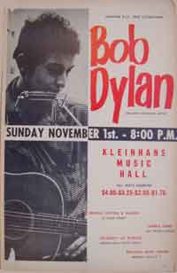 Beskrivning: Beskrivning: Bob Dylan Kleinhans Music Hall Vets Concert Poster