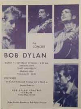Beskrivning: Beskrivning: Bob Dylan Tufts University Concert Handbill